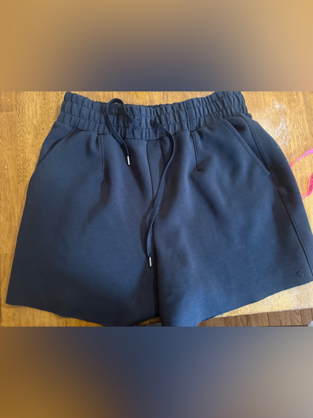 CALIA Black Women's Drawstring Scuba Shorts, Medium